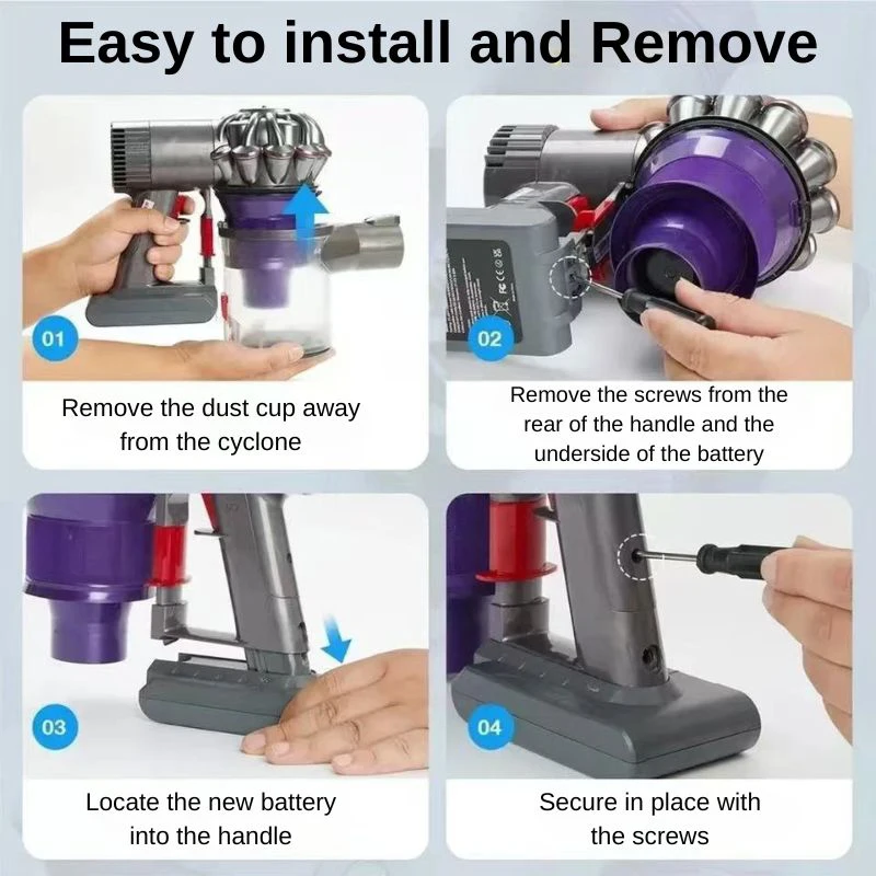 

Vacuum Cleaner rechargeable Battery for Dyson V6 V7 V8 Series SV07 SV09 SV10A Fluffy Animal Pro Bateriaa