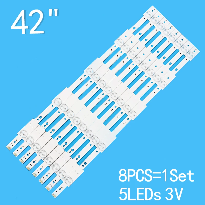 Tira de luces LED de iluminación trasera, accesorio para televisor de 42 ", 470mm, 5LEDs, 3V, 2013CH420 13Y LVED 3228 05 REV1.0 130105 LE42C32 LE42C33 LE42C35, novedad, lote de 8 unidades