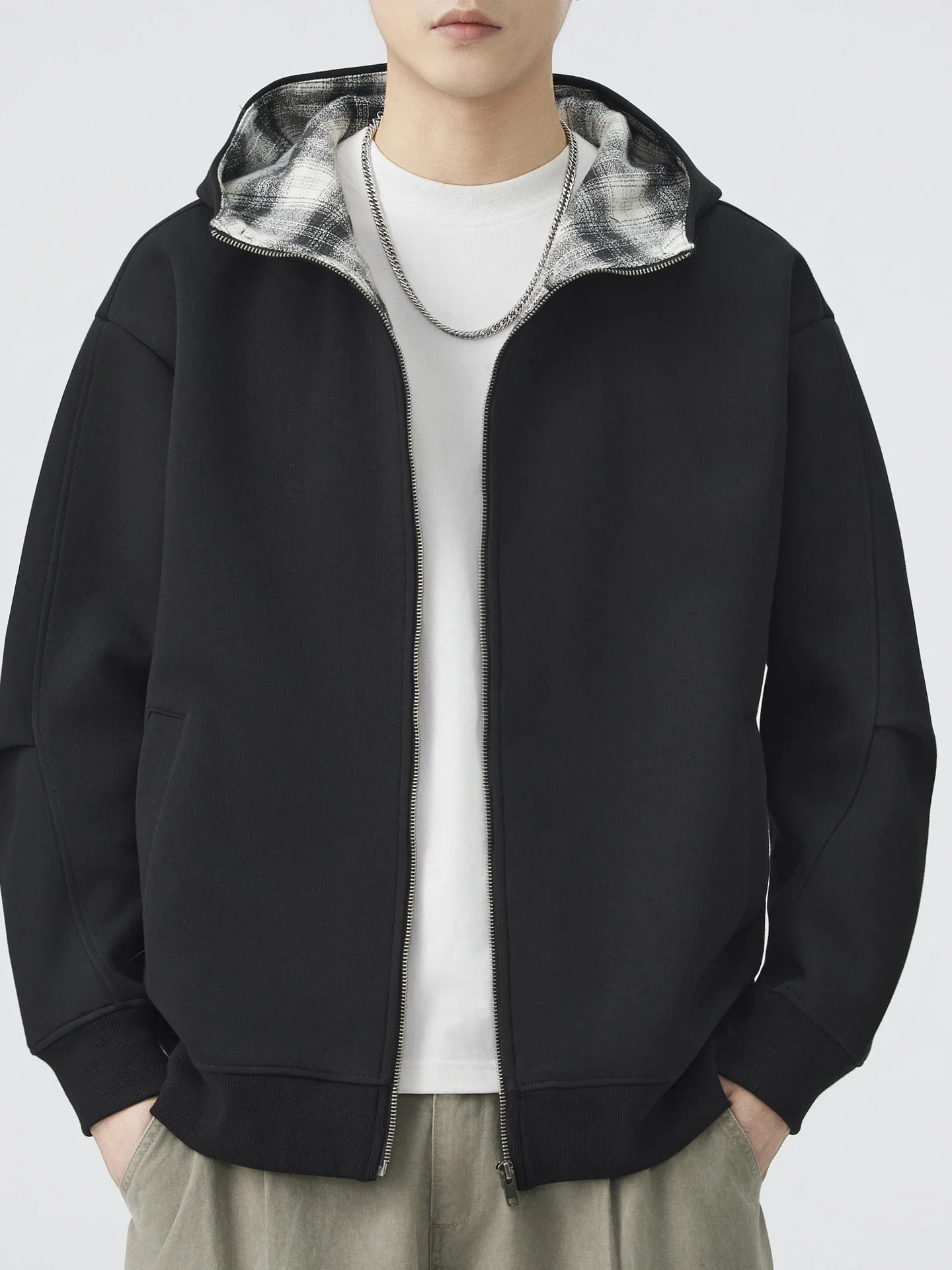 ملابس رياضية كاجوال للرجال من Bla Hoodie Jaet ثقيلة الوزن أمريكية Sle سترة خارجية مفتوحة للمراهقين والشباب