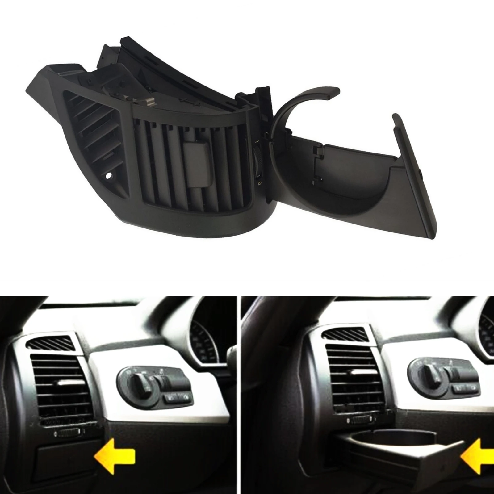 1 x Front Left Side Air Vent Flow Grille Trim W/ Cup Holder For BMW Z4 E85 E86 2002-2008