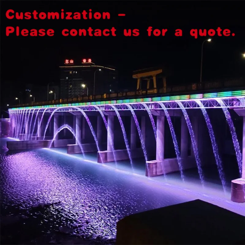 custom.Digital Graphical Curtain Fountain with Stainless Steel 304 RGB Color Easy Installation Outdoor Spaces