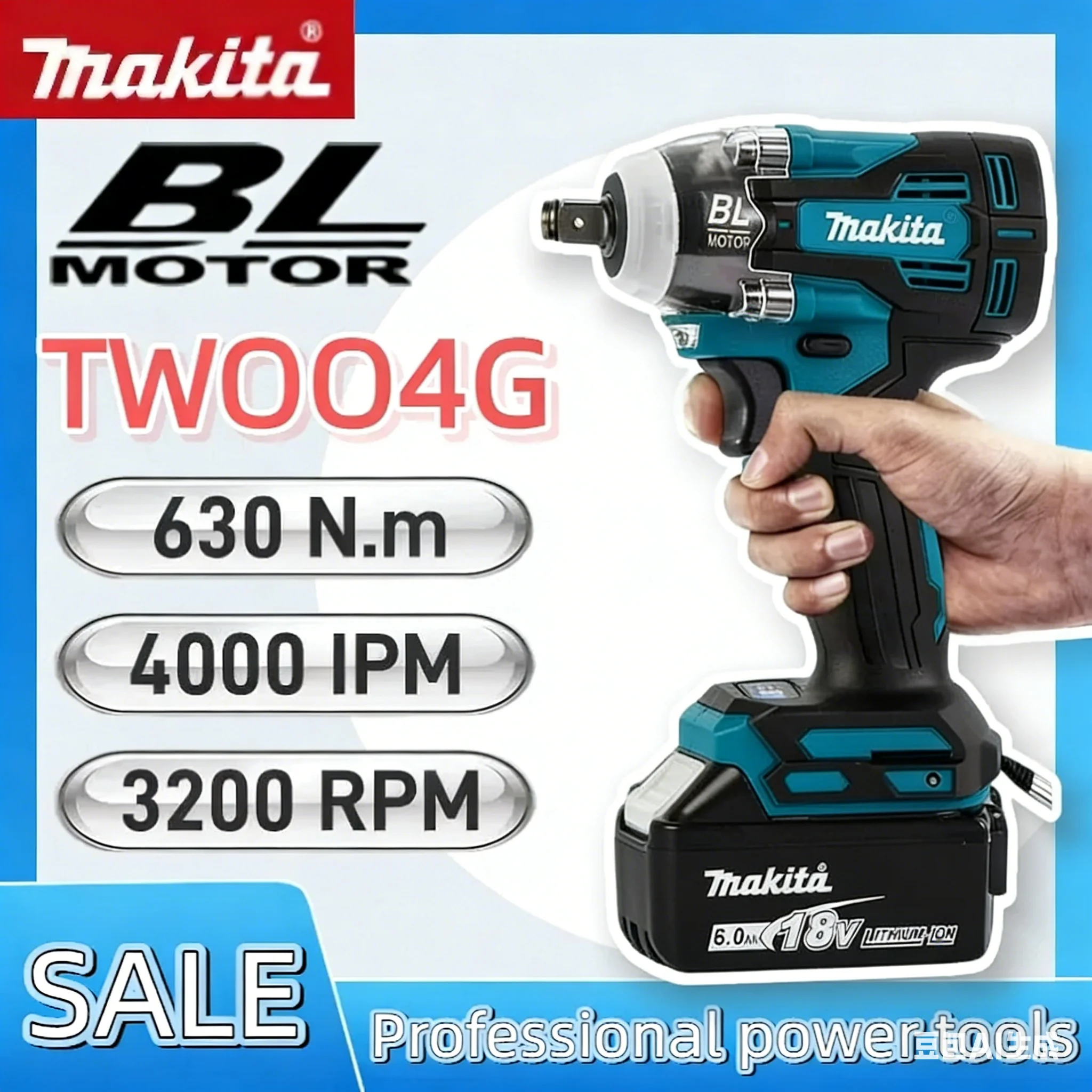 

Бесщеточная отвертка Makita TW004G, 630 Нм, беспроводная электрическая отвертка, перезаряжаемая дрель-шуруповерт для аккумулятора Makita 18 В.