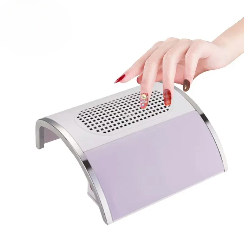 Aspirateur à Ongles de Bureau de 80W, Collecteur de Poussière à Double Ventilateur avec Écran Filtrant (avec Bouchons Divers)