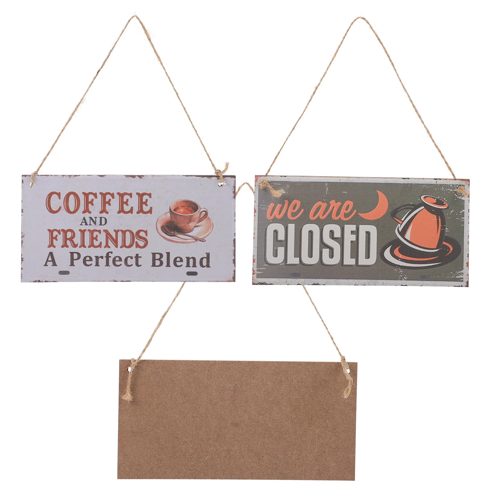 

3 Pcs Wooden Doorplate Set Retro Decorative Signs Quality Craftsmanship Suitable Home Bar Cafe Service Time