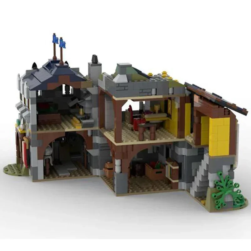 Moc Building Bricks The Knight's Retreat Modular Model Technology Block City Street View Blocks Toy DIY Assembly Christmas Gift