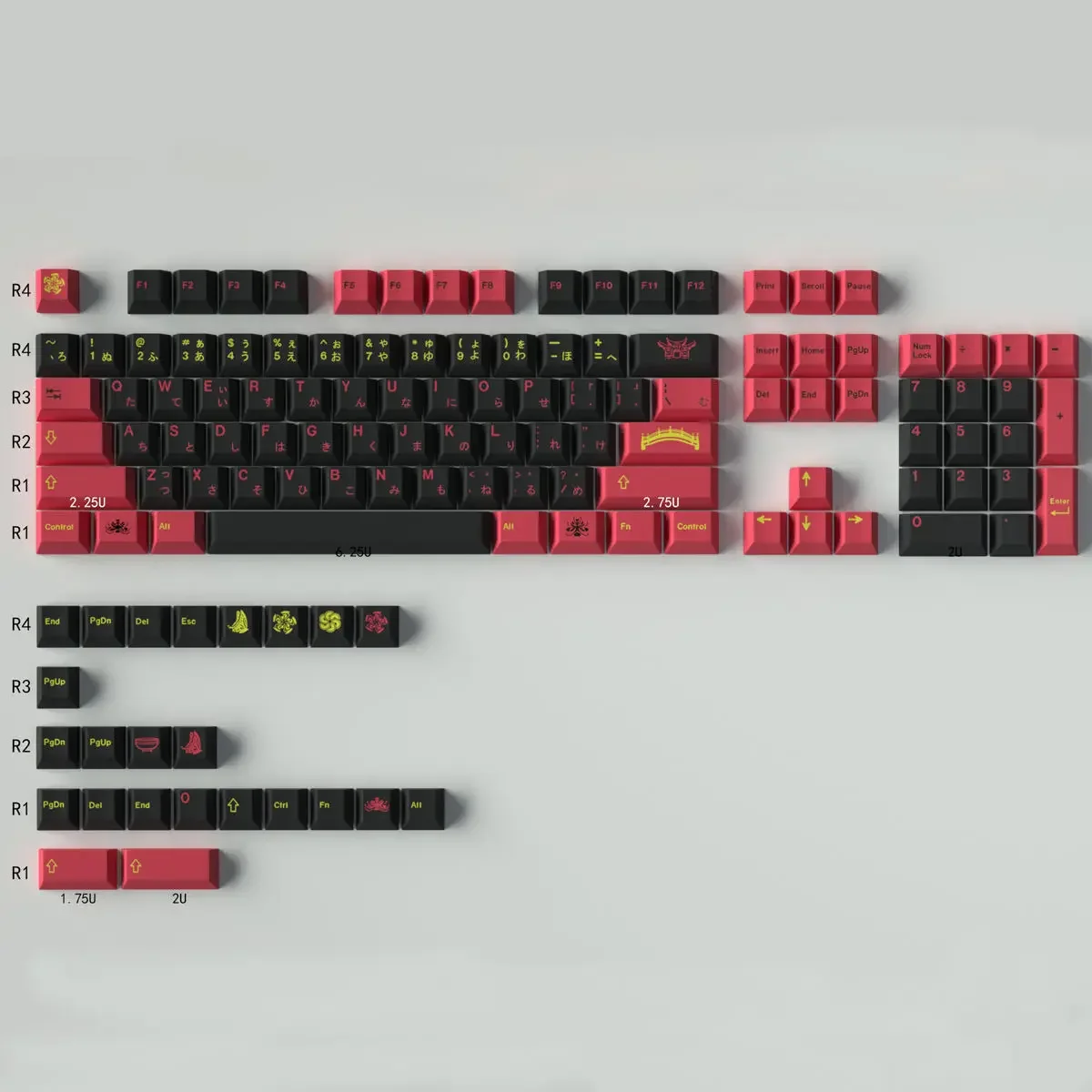 

Higan flower keycap red full set of PBT hot sublimation original factory highly adapted mechanical keyboard