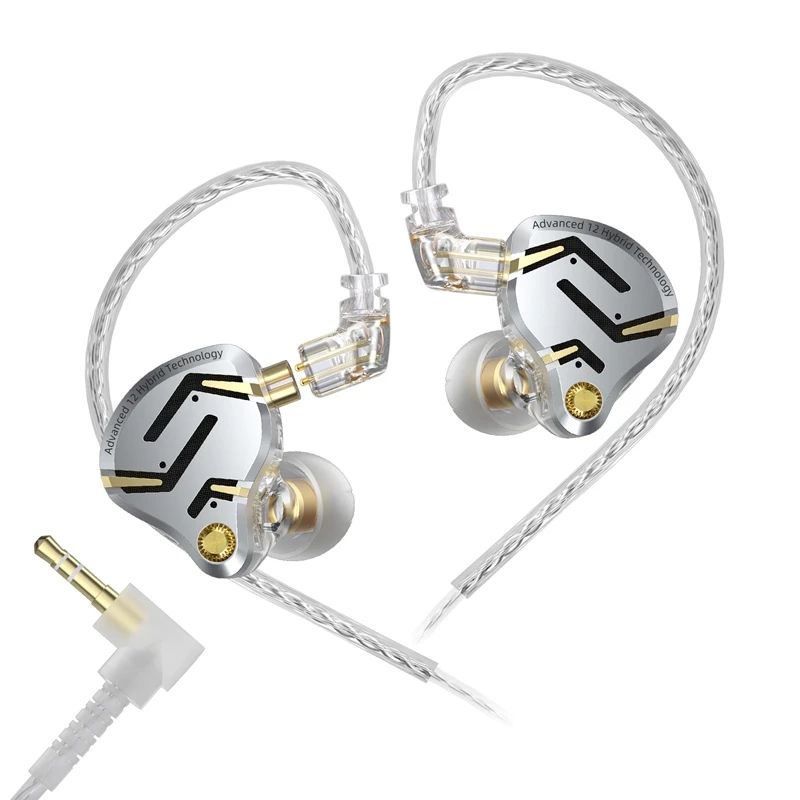 KZ ZS12 PRO 2 vlaggenschip-kwaliteit superlineaire hybride IEM-oortelefoon HiFi bas-in-ear-koptelefoon Esports Gaming Headest Bedrade oordopjes