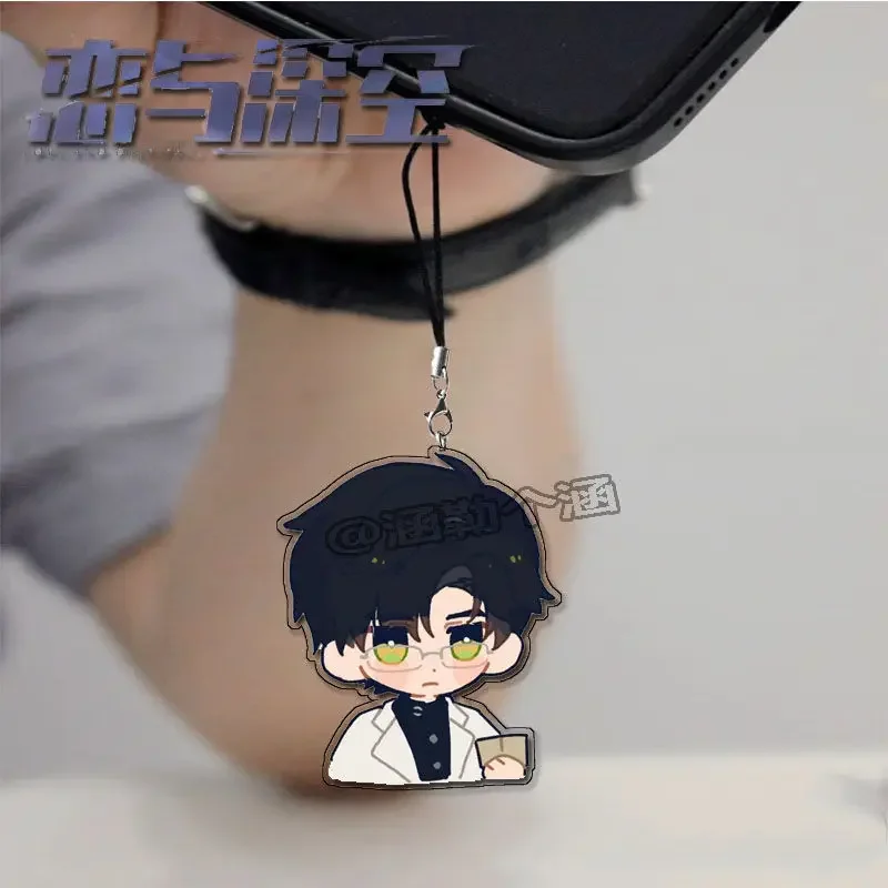 Anime jogo amor e espaço profundo kawaii cosplay telefone cordão zayne ralayo xavier mini corda lariat acrílico pingente decoração adereços presente