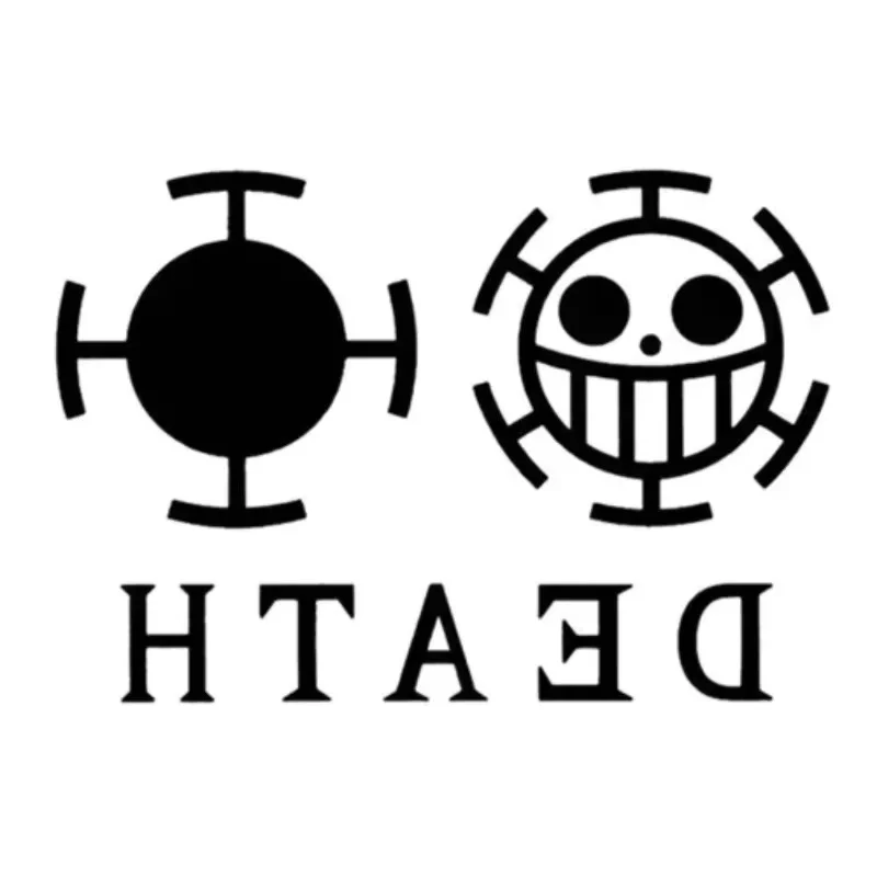 Anime Trafalgar D Water Law Cosplay Tattoo Waterproof Temporary Character Prop Letter Stickers Fashion  Party Accessories Gift