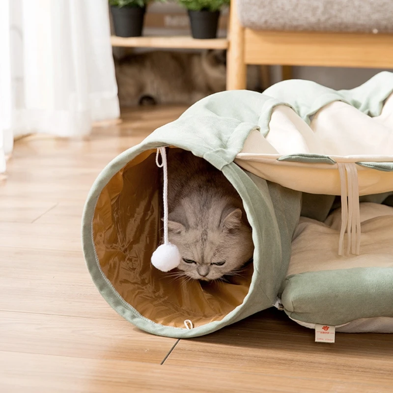 Soft Bed for Cat Tunnel Toys for Play Tunnel Durable Tube Summer Polyester Hideaway Crinkle Tunnel for Small Pet Drop Shipping