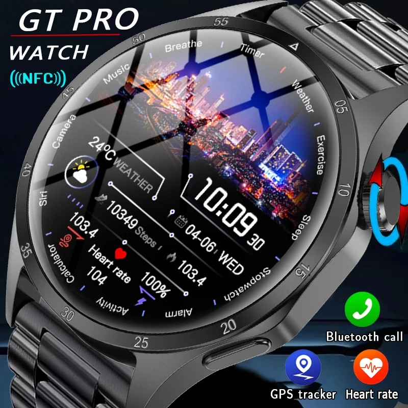 

2025 Новый GT5 PRO Smart Watch Мужские Часы 5GPS Motion Track Bluetooth Звонок IP68 Водонепроницаемый AMOLED HD Открытый Спорт Smart Watch