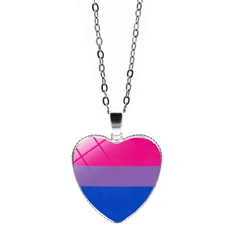 Rainbow Pride Peach Heart Necklace Girl Love Pendant Fashion Classic Gift