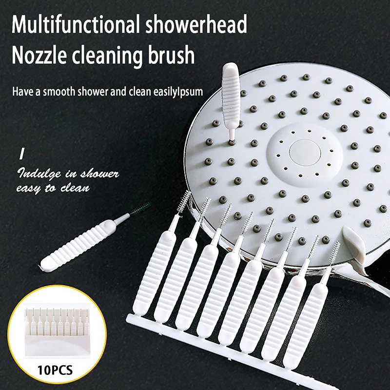 Shower Head Cleaning Brush White Small Brush Anti-Clogging Nylon Pore Gap Clean Brush For Phone Hole Kitchen Bathroom 10Pcs/Set