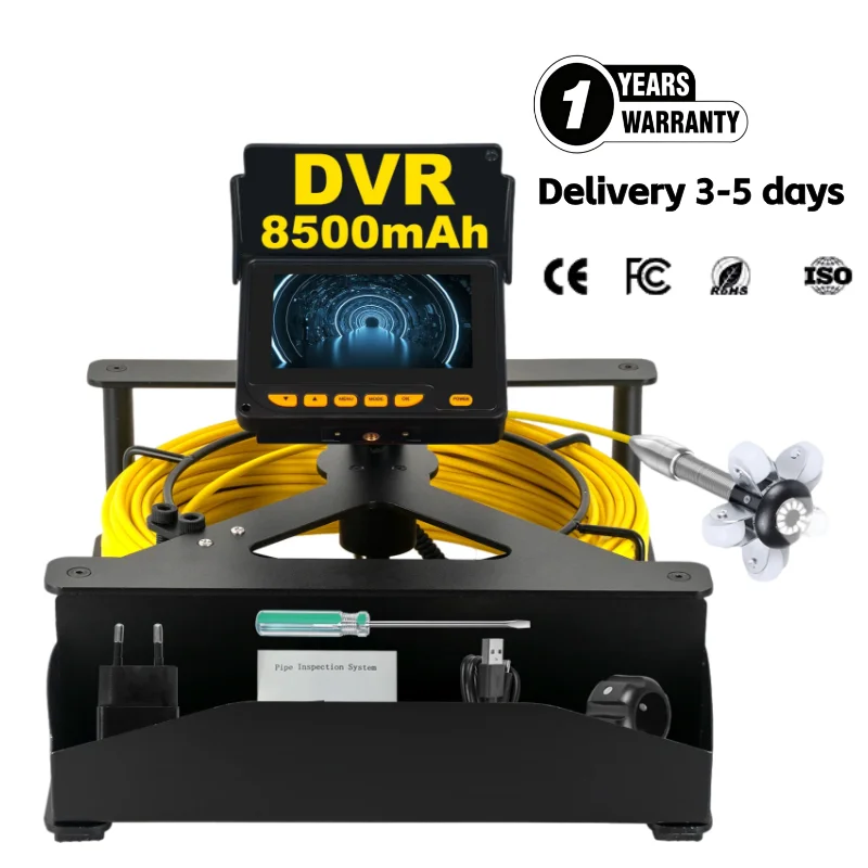 1080P 4.3-Inch Screen CMOS Industrial Pipe Endoscope Night Vision Waterproof Sewer  DVR 16GB Camera Duct Drain Pipe Plumbing