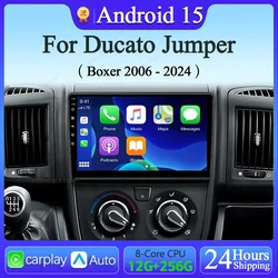 For Fiat Ducato 2005-2023 Citroen Jumper Peugeot Boxer 2011-2015 Auto Carplay 2 din Autoradio Multimedia 4G Android 15 Car Radio