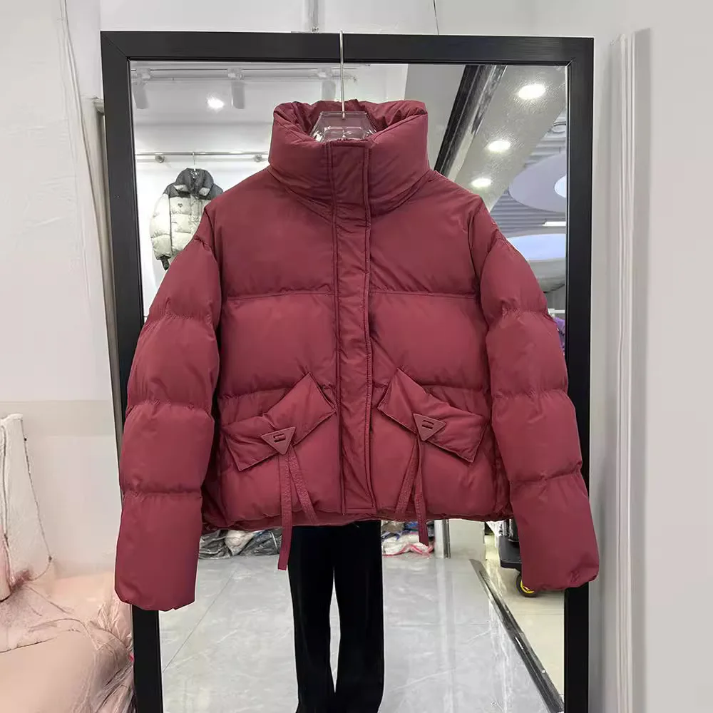 

Winter New Stand Collar Short Down Jacket Women Fashion Thickened White Duck Down Coat Casual Puffer Jacket Woman JK-231
