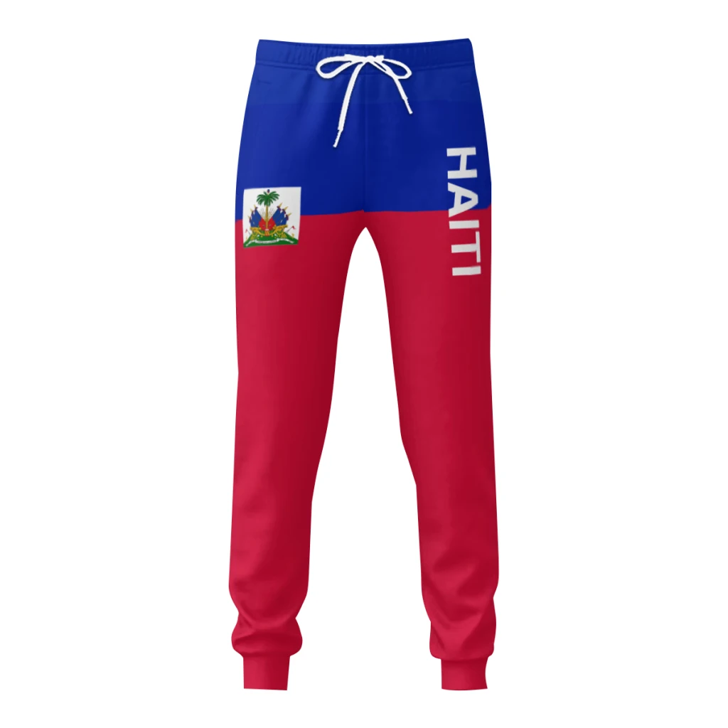 Mens Sweatpants Haiti Flag Pants with Pockets Joggers Soccer Football Multifunction Sports Sweat With Drawstring