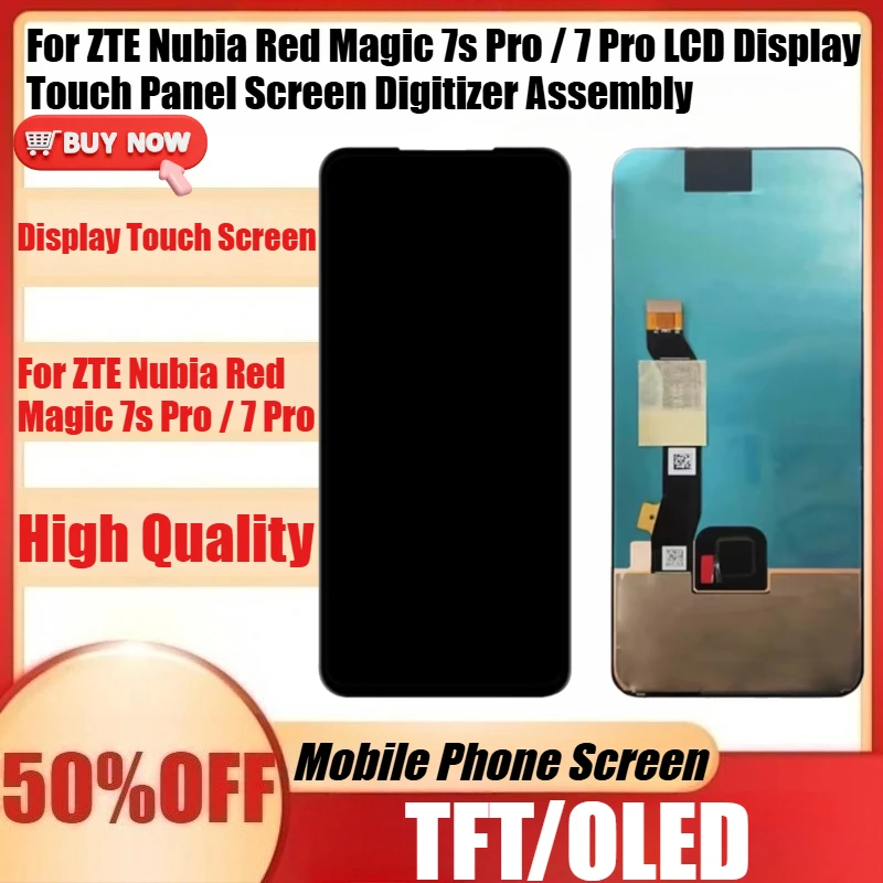 New TFT/OLED for ZTE Nubia Red Magic 7s Pro / 7 Pro LCD Display Touch Panel Screen Digitizer Assembly