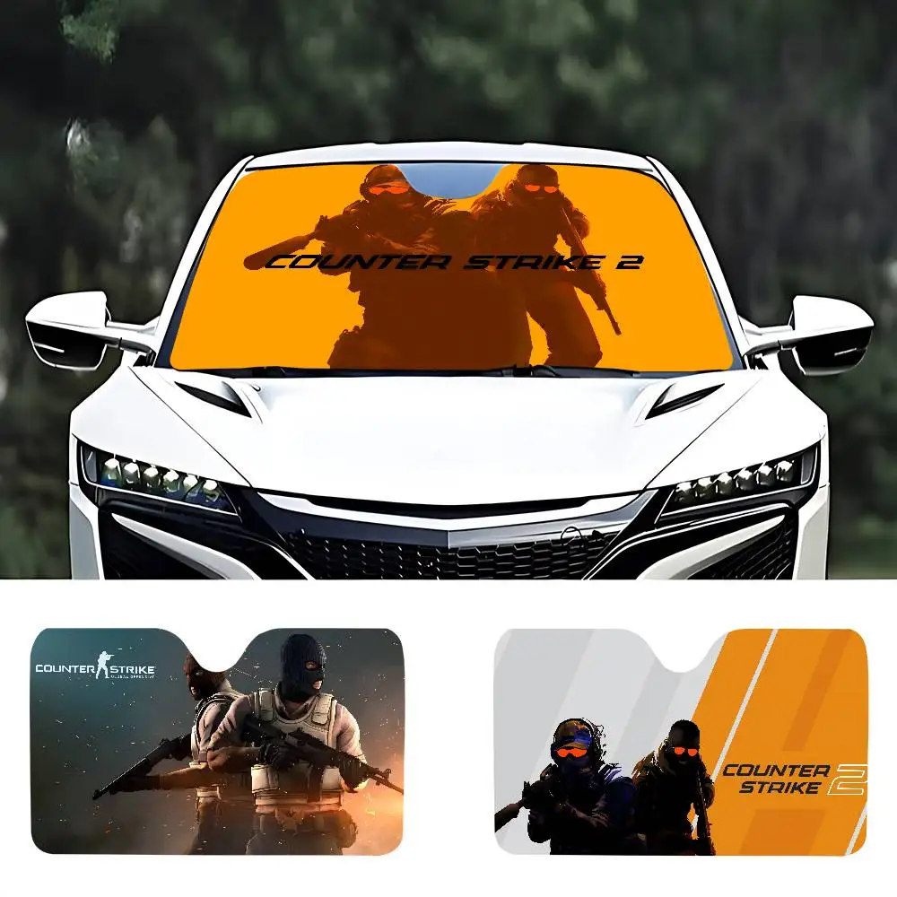 لعبة-The CSGO-CS2 حماية شمسية للسيارة زجاج أمامي ساخن ظلة نافذة السيارة غطاء الزجاج الأمامي ظل الشمس حاجب الشمس التلقائي