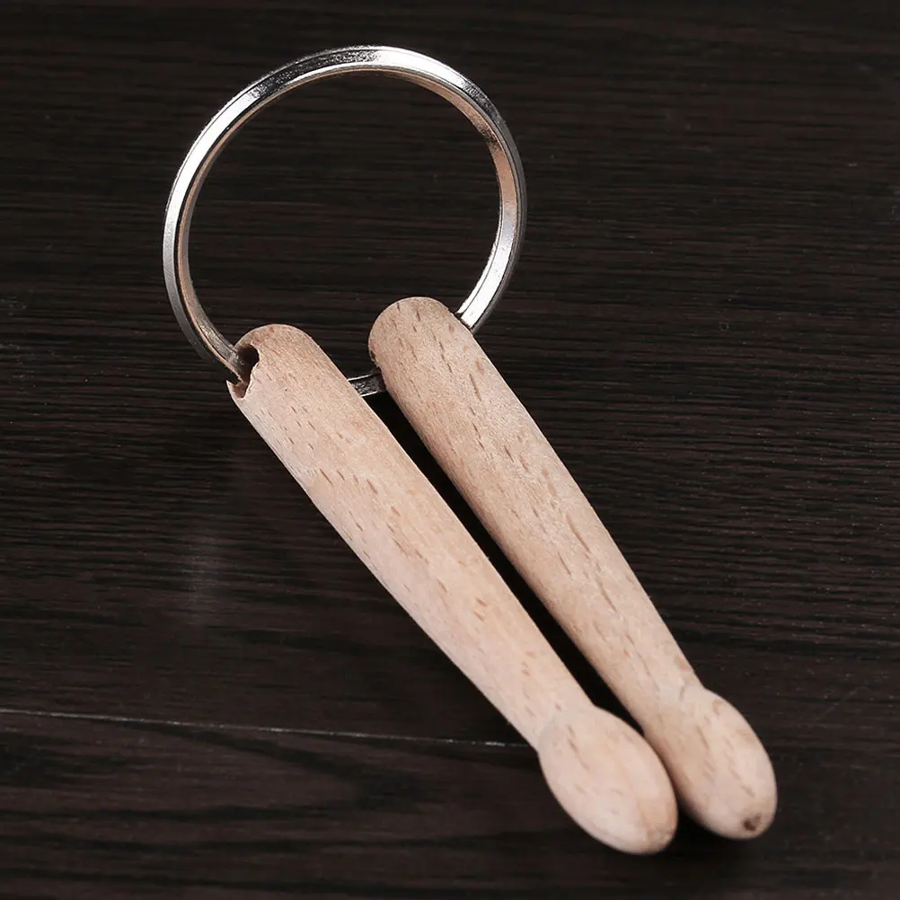 

Drum Keychain Band Keyring Wood Zinc Alloy Decorative Musical Instrument Pendant Lightweight Keys Phones Gift