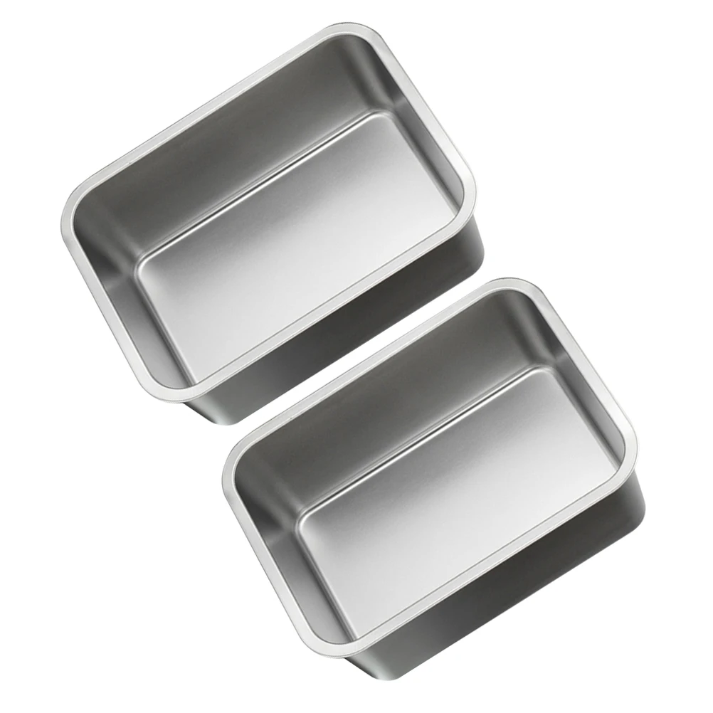 

2pcs Stainless Steel Buffet Pan Rectangle Food Serving Tray Dish Container Heavy Duty Smooth Dishwasher Safe For Catering Party