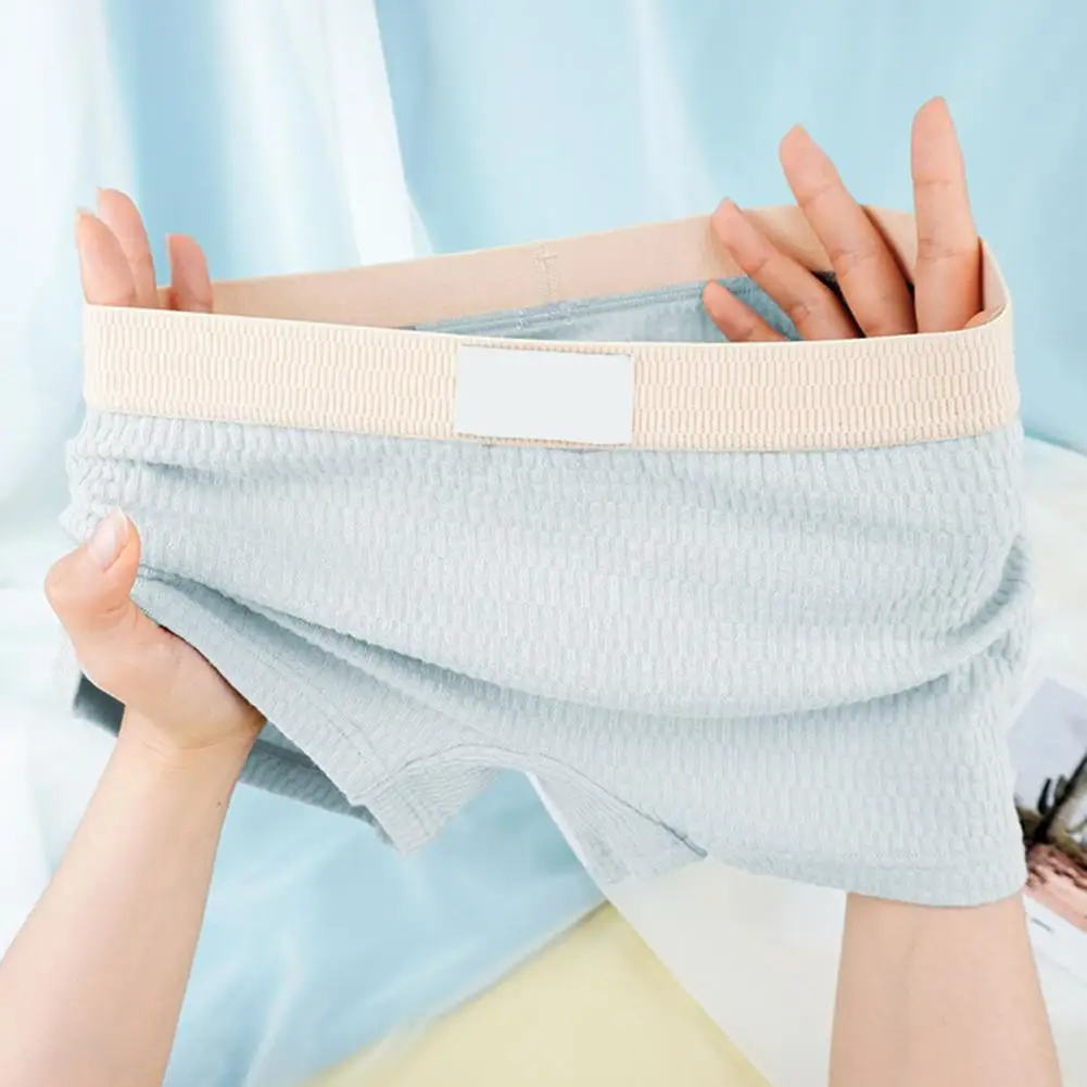 ملابس داخلية نسائية بقصة ضيقة بلون واحد وحزام خصر مطاطي من القطن المنشعب وسط الخصر وتهوية جيدة للسيدات الملاكمين يوميًا #1