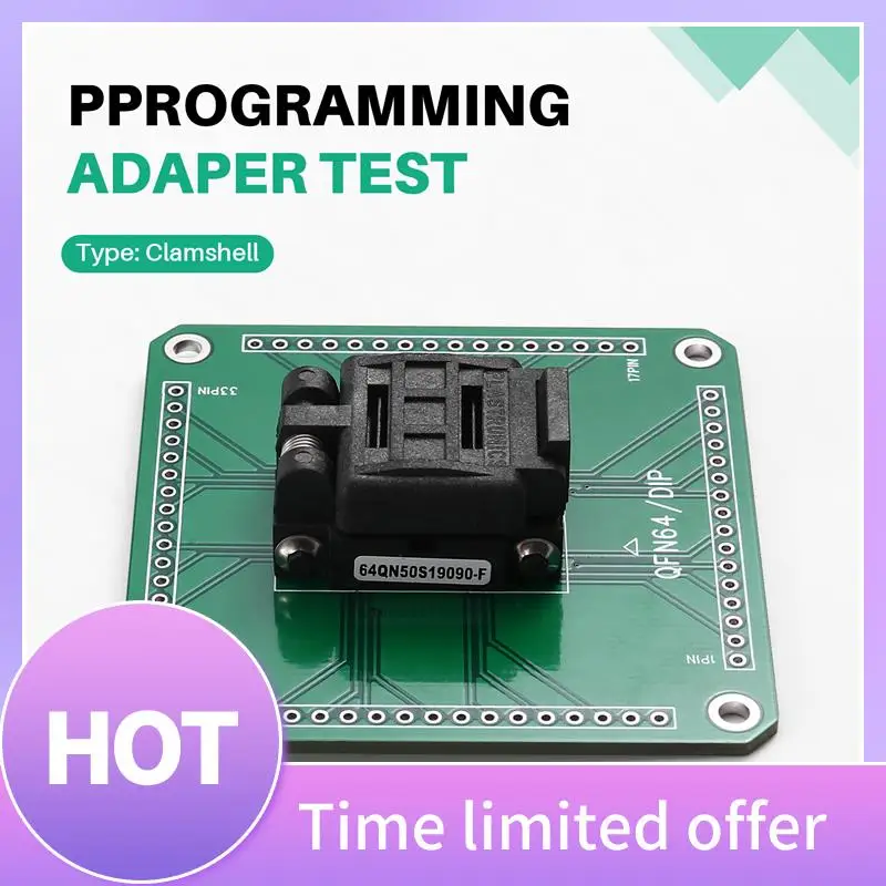 Адаптер ABFN-Plastronics 64QN50S19090 — розетка для программирования и тестирования QFN64 к DIP IC, шаг 0,5 мм для упаковки 9X9 мм