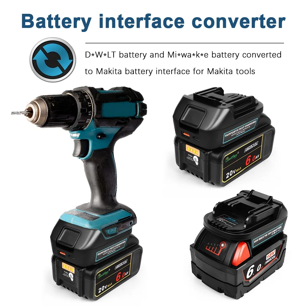 Adaptador de batería Compatible con DEWALT o Milwaukee, conversión a baterías Makita, accesorios para herramientas eléctricas MAKITA, reemplaza