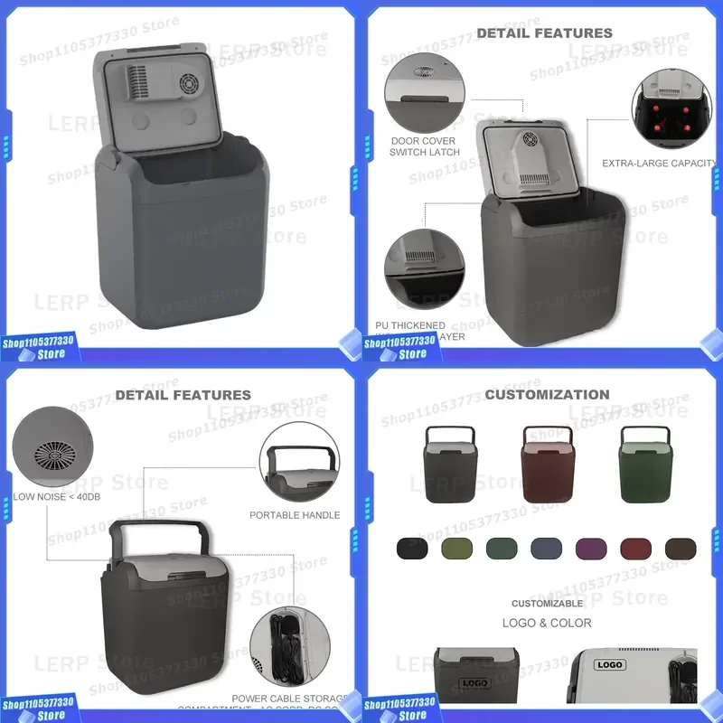 Factory New Model Outdoor Travel 25L Big Capacity AC DC Portable Handle Home Mini Camping Travel Car Fridge Cooler Box