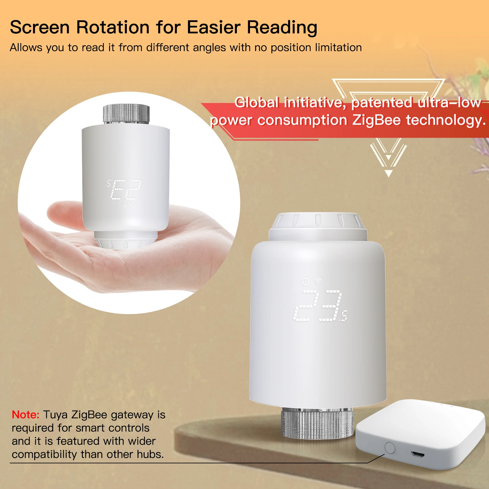 ZigBee Smart TRV Thermostatic Radiator Valve Programmable Heating Thermostat Tuya App Voice Control Alexa Google Home