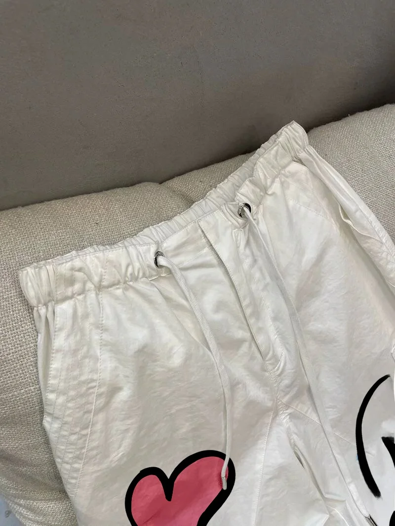 Retro Japanese Sle Casual Loose Fit Work Pants ex Summer Design Versatile Long Trousers High Waist Elastic Waisand