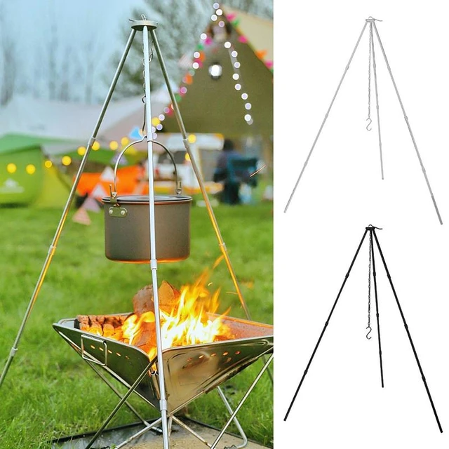 Camping Bonfire Tripod Portable Triangle Support For Hanging Pot Survival  Outdoor Campfire Cookware Picnic Cooking Grill Tool - AliExpress