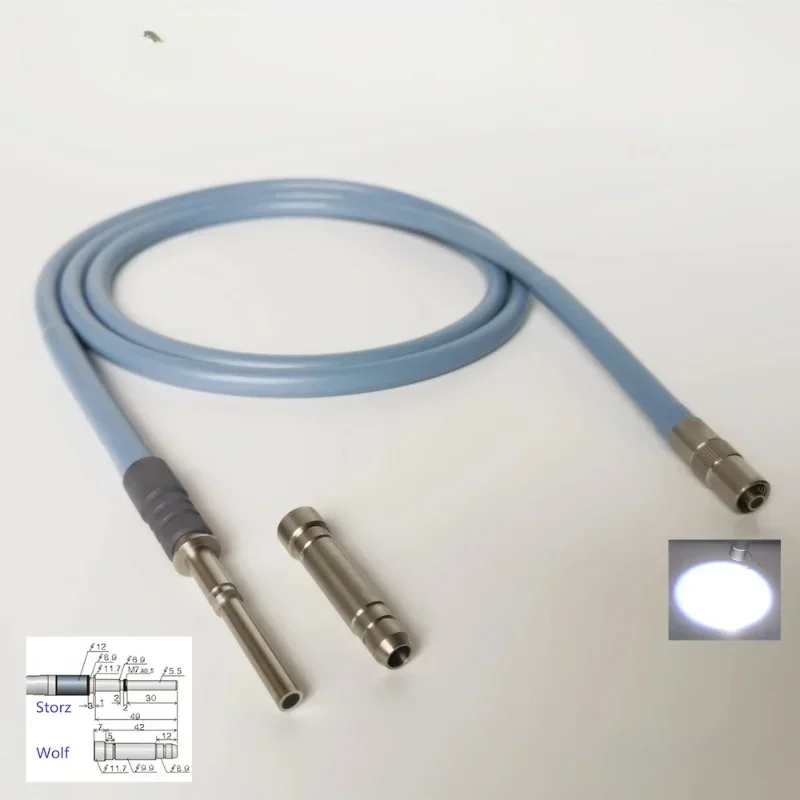 Medical Surgical Φ4X1800mm 2000m 2500mm 3000mm Endoscope Microscope Cold Light Source Optical Fiber Cable Autoclavable