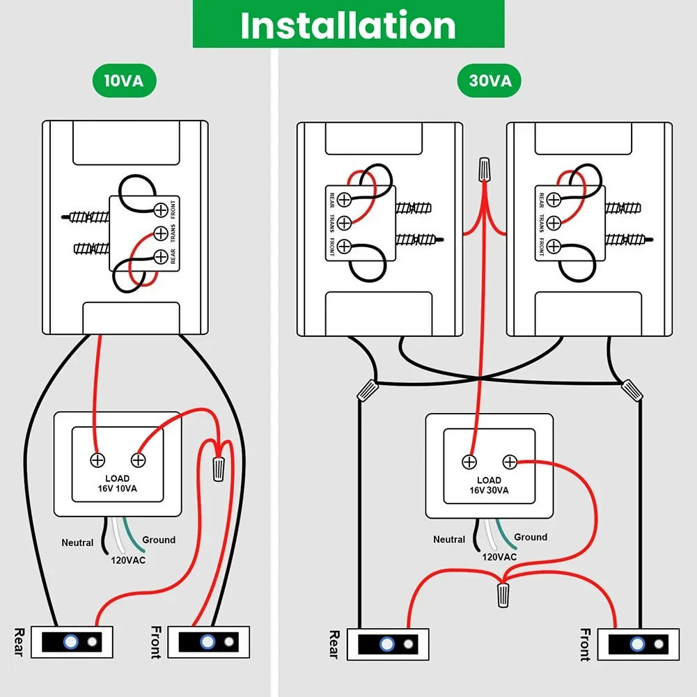 16V 30VA power transformer shielded for video doorbell and wired doorbells multiple applications residential commercial