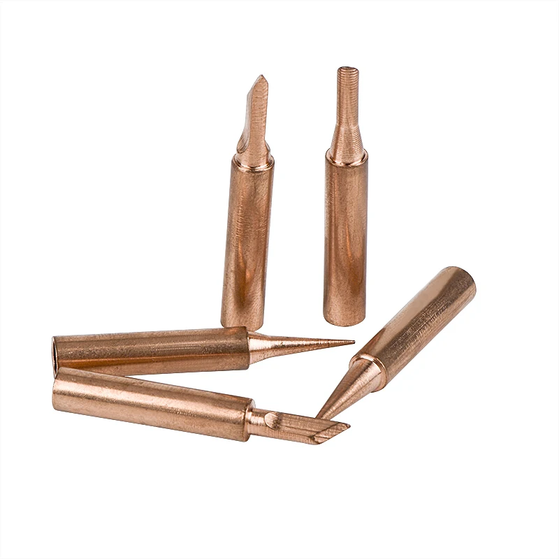 JCD 5PCS Copper Iron Tip I/B /K/2.4D/3C Set 900M T Welding Tip Head Tools Inside Hot Bare Copper Electric Soldering Iron