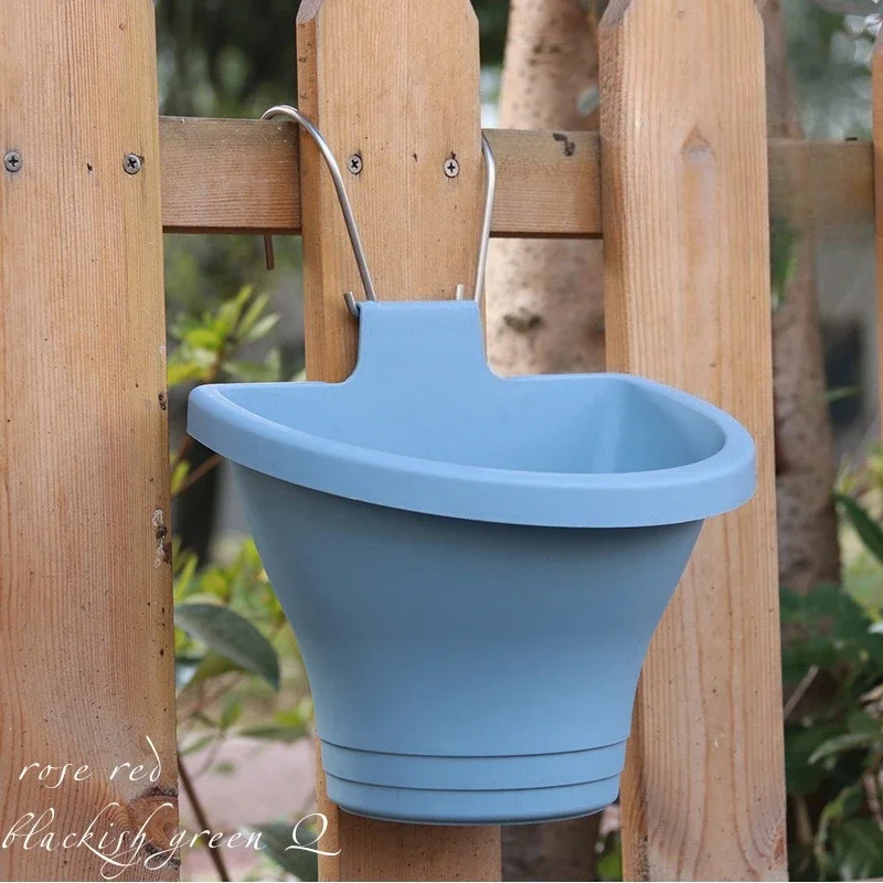 Hanging Flower Pot Creative Basket Storage Gutter Downspout Flowerpot Indoor Useful Railing Hanging Planter Plastic Flower Pot
