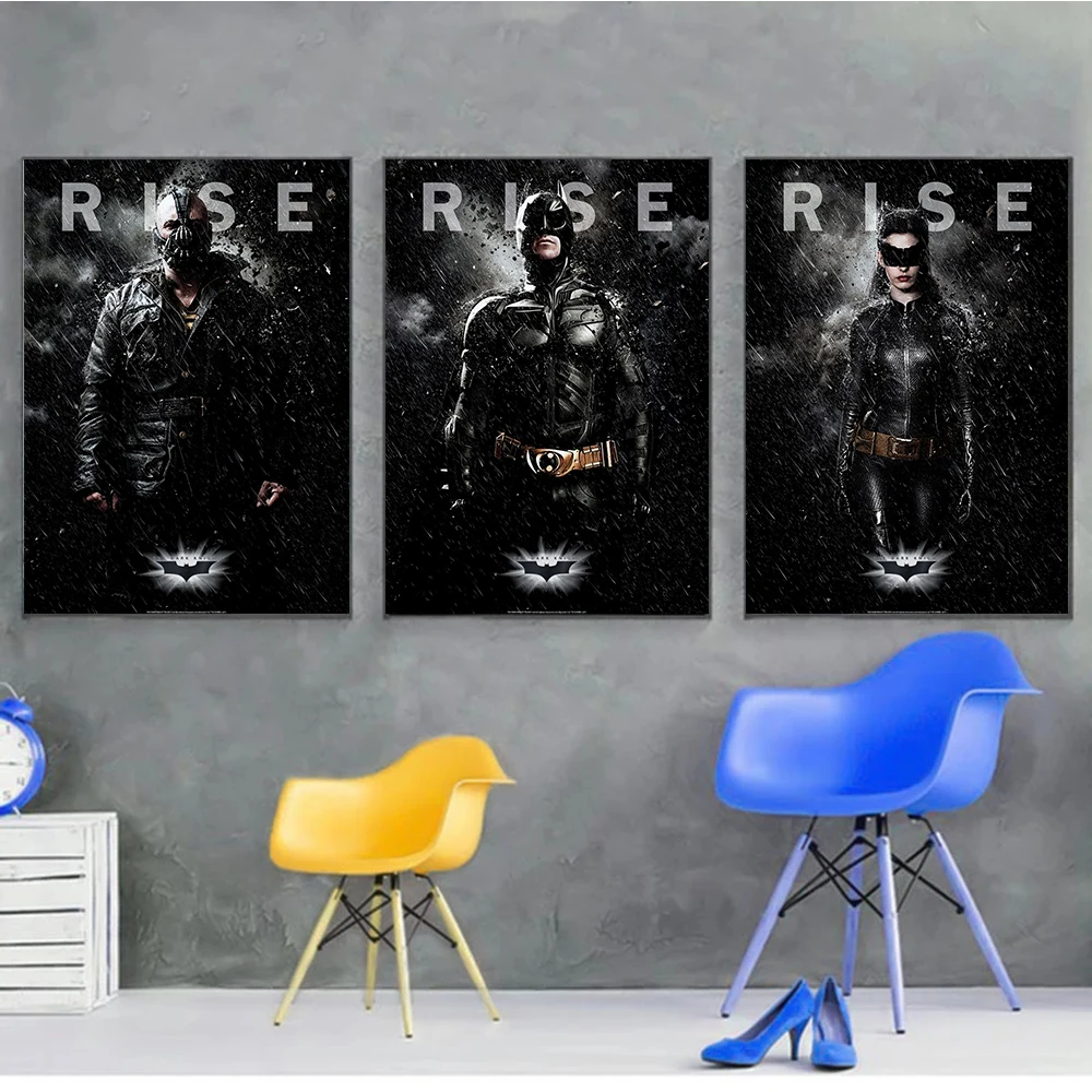 DC Movie Batman The Dark Knight Rises Prints Poster Canvas Painting Modern Wall Art Pictures for Living Room Bedroom Home Decor