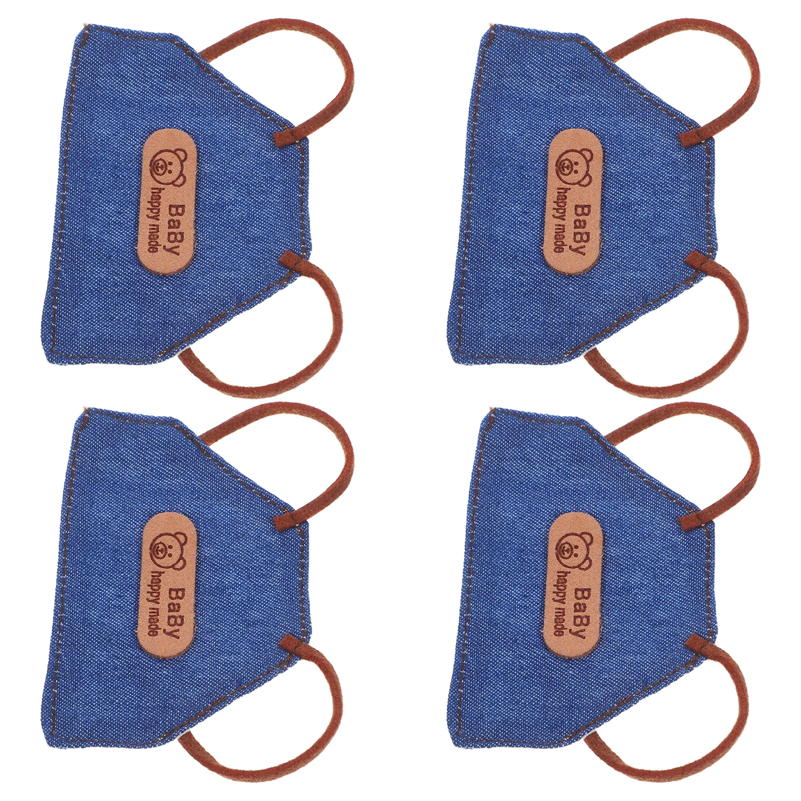 

4Pcs Mini Denim Aprons 10cm Mini Clothes Miniature Aprons for Dollhouse Kitchen and Cooking Accessories Cute Apron