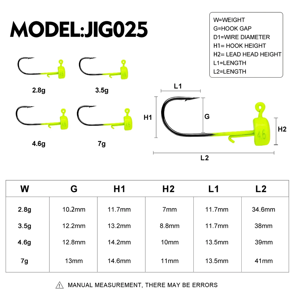 PROBEROS 5PCS/set Pesca Ned Rig Fishing Hooks 2.8g-3.5g-4.6g-7g Jig Head Fishhooks Hook Bass Trout Fishing Accessories