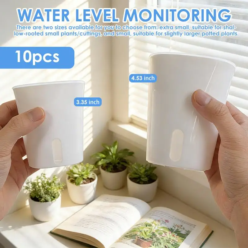 Self Watering Planter Self-Absorbent Hydroponic Pot No Frequent Watering Needed for Office Desktop Home Green Plants
