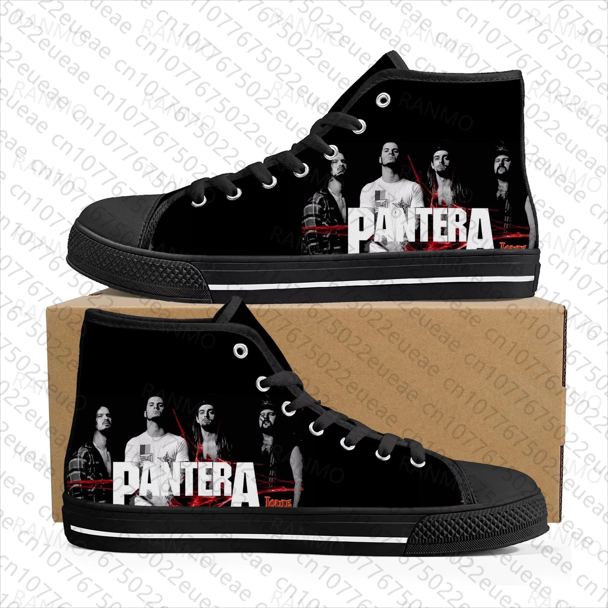 Pantera Metal Band Pop High Top High Quality Sneakers Men Women Teenager Canvas Sneaker Casual Couple Shoes Custom Shoes