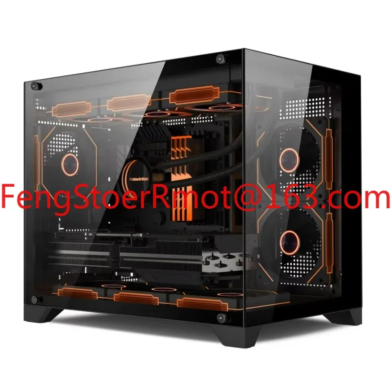 Computer Case RGB Computer Case Tower Tempered Glass Micro ATX Case Desktop Computer