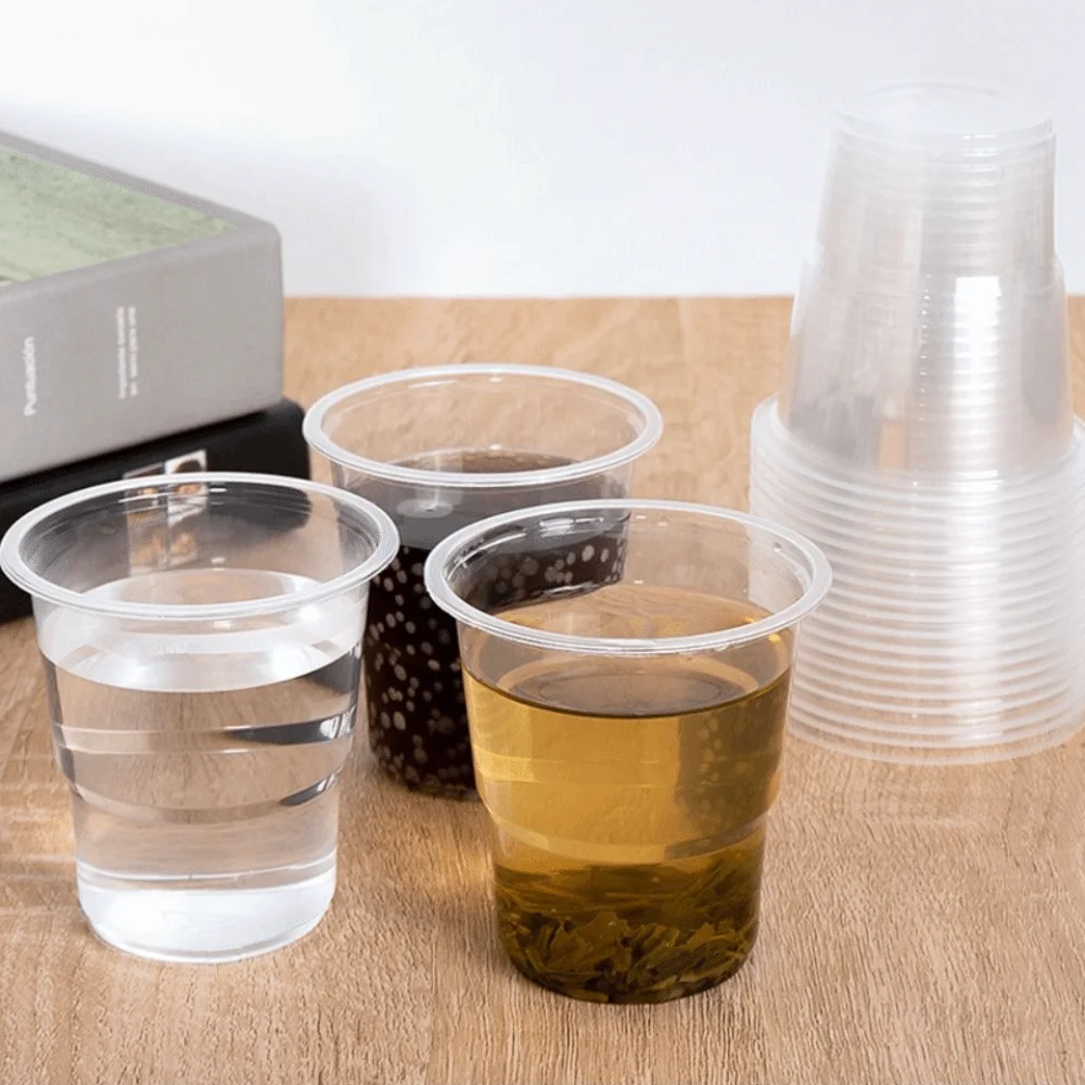 50Pcs 180ml Disposable Plastic Cups Food-grade PP Heat-resistant Party Plastic Cups Transparent Tableware Cups Birthday Party