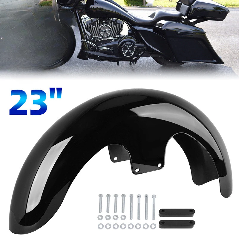 Suitable for Motorcycle Parts Modification, Bright Black 23 Inch Front Mudguard