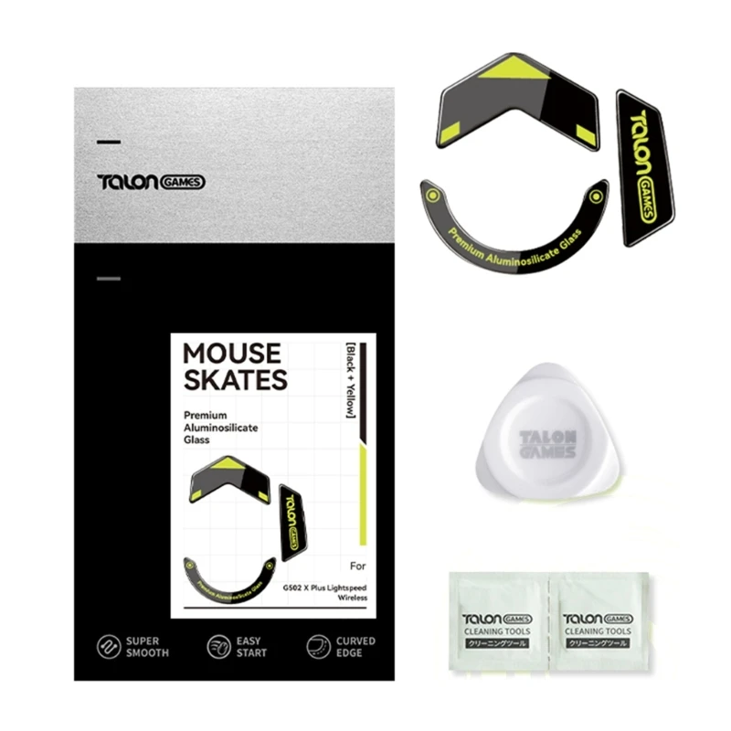 1Set Glass Mouse Feet Mouse Skates Stickers Pad Rounded Glides Curved Edges for  G502 X PLUS Wireless Mouse