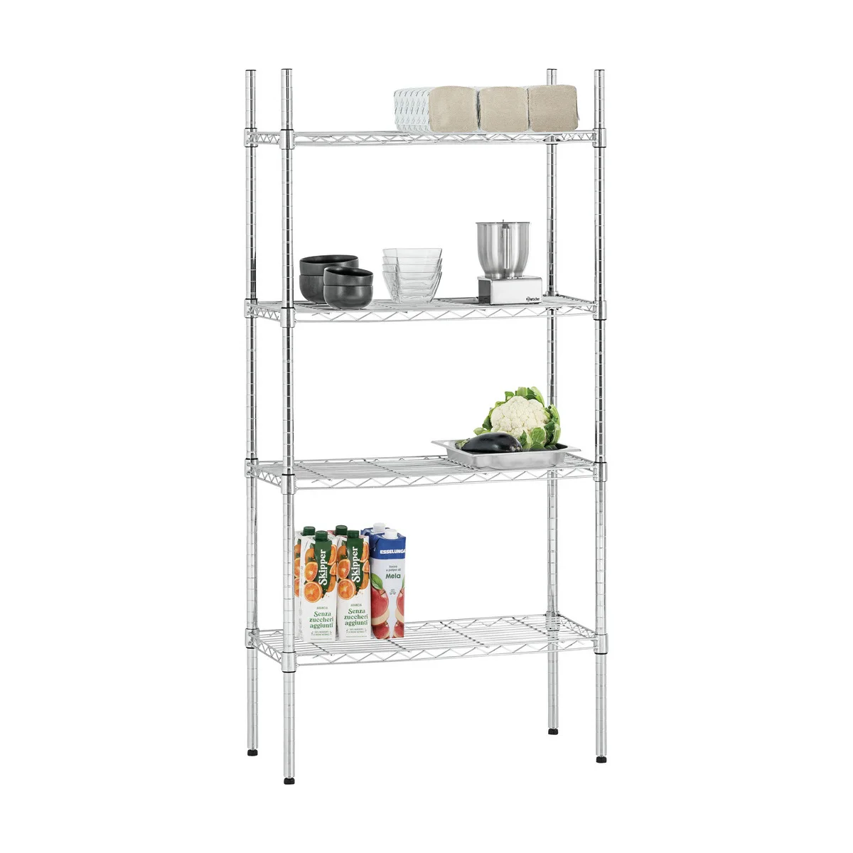Kitchen Storage Rack 4760-4 Floor Multifunctional Freestanding Simple Design