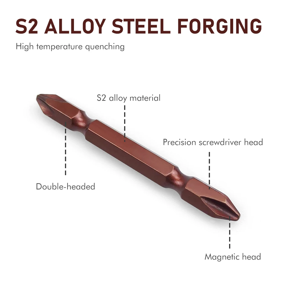 10 قطعة 65-200 مللي متر المزدوج نهاية مفك رئيس بت S2 الصلب Ph2 الصليب بت قوي المغناطيسي صلابة عالية عزم الدوران دفعة رئيس مجموعات