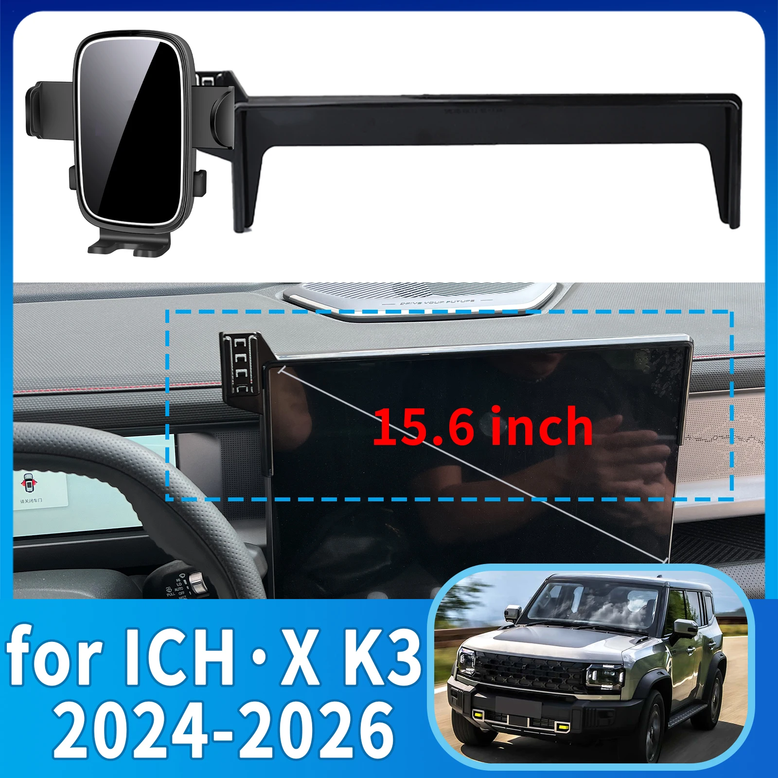 

fit for ICH·X K3 2024 2025 2026 Phone Holder, Dashboard Screen Mount Bracket Easy Installation​​ Car accessoires