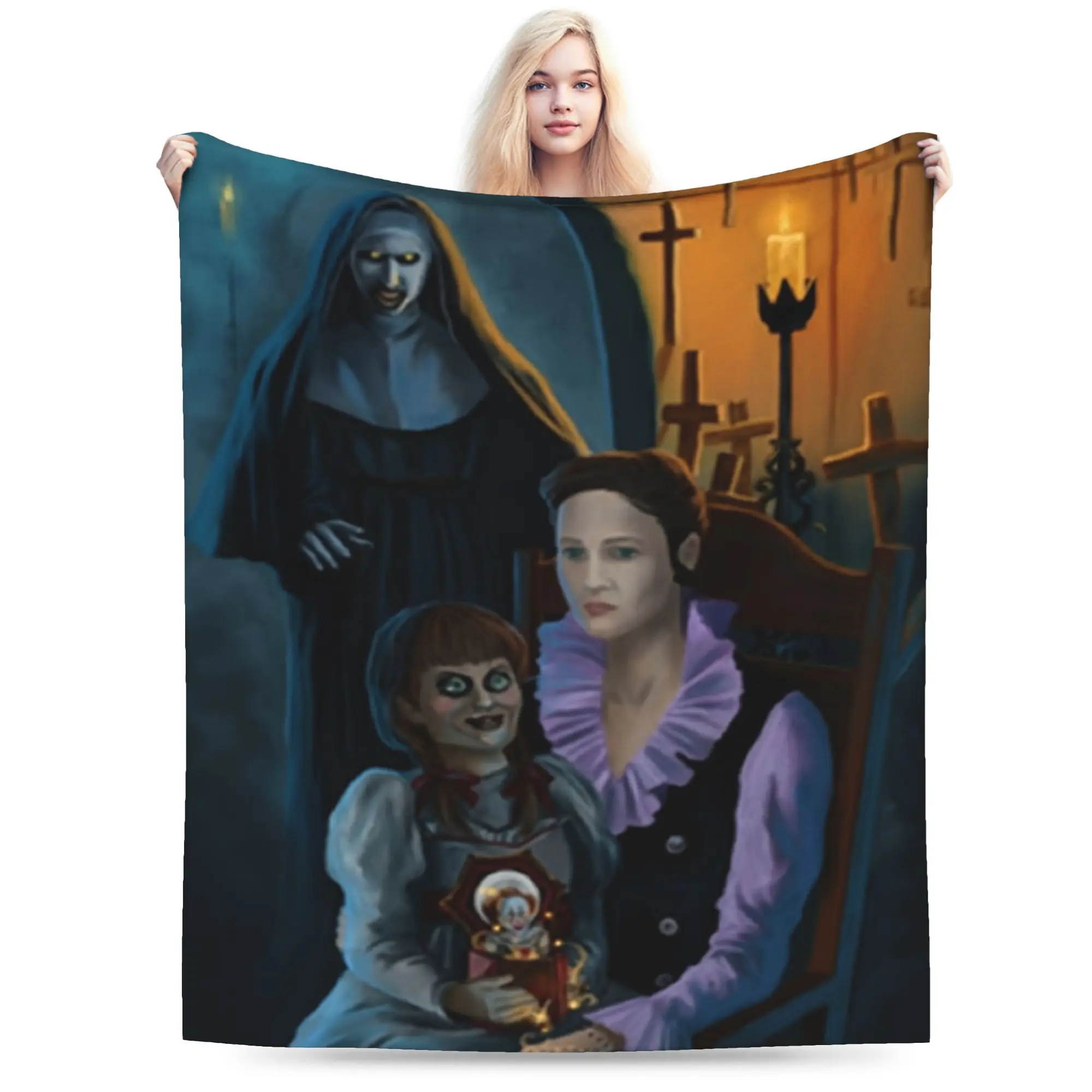 ملحقات فيلم الرعب The Conjuring Last Rites بطانية رمي من الفلانيل فائقة النعومة لحاف رقيق من القطيفة المريحة