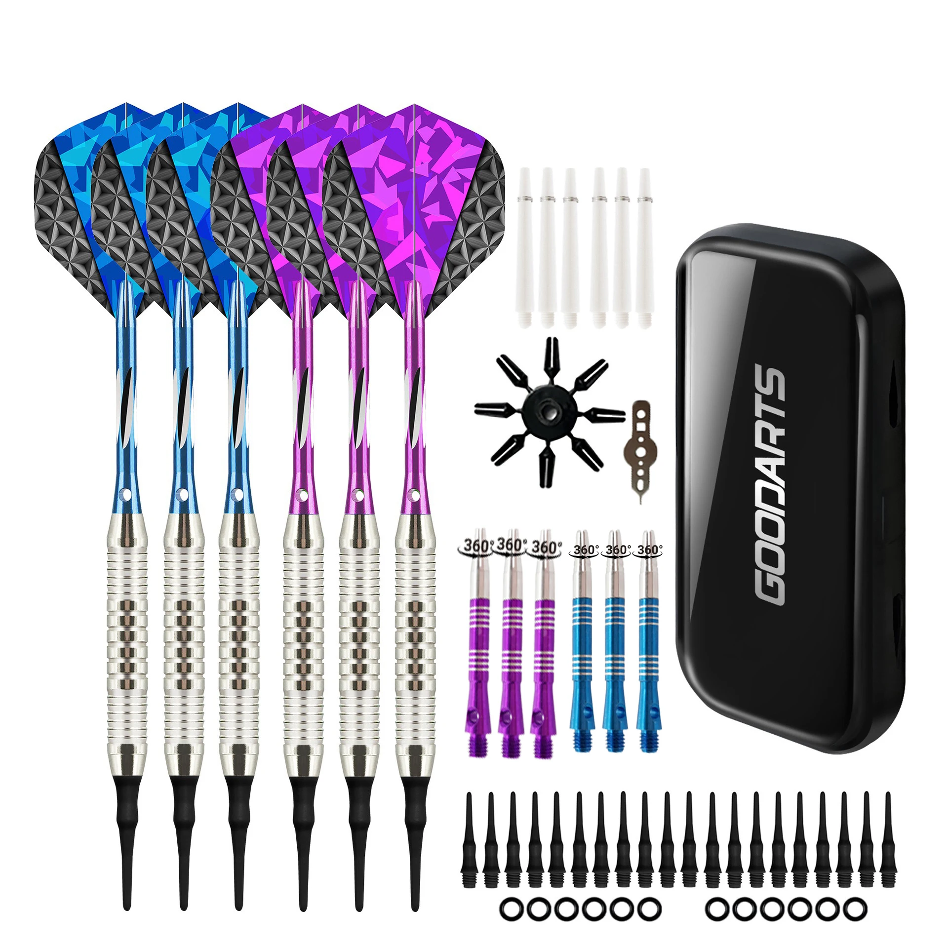 

Professional Soft Tip Darts Set, with Aluminum Shafts, Flights, Replacement Tips & Storage Case, Game Gift for Beginners & Pros
